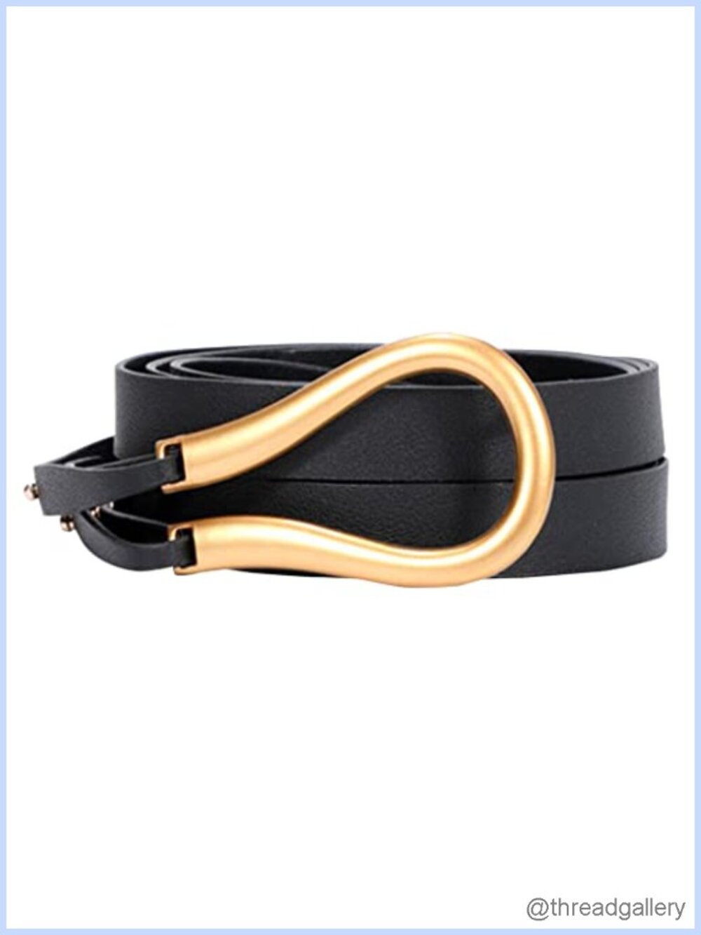 Gold Buckle Skinny Corset Belt Double Strap PU Leather Waist Belt